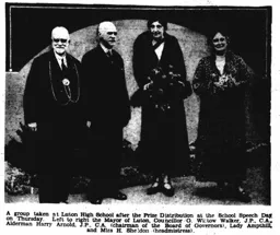 Harry Arnold at Luton High School April 1933