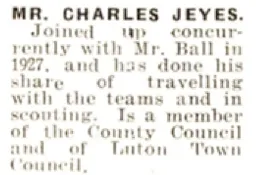 Charlie Jeyes Luton News Handbook 1930-31
