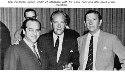 Tony Hunt and Alec Stock at Luton Italy U21 Friendly 1969