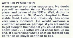 Arthur Pembleton Programme Mention Jan 1976