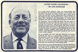 Len Hawkins Appointed Chairman Dec 1974