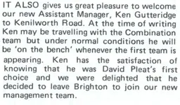 Ken Gutteridge appointment Feb 1978