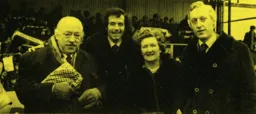 Mike Beevor and Century Club members 1980