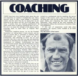 Coaching by Roy McCrohan 1976