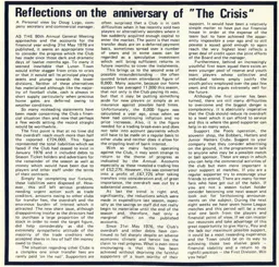 Doug Lygo discusses the 1975 crisis a year on