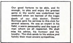 Peter Burrows tribute April 1979