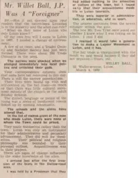 Willet Ball Luton News letter March 1939