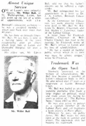 Willet Ball illness and article Jan 1962