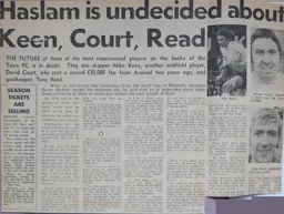 Haslam Undecided On Court, Read And Keen May 1972